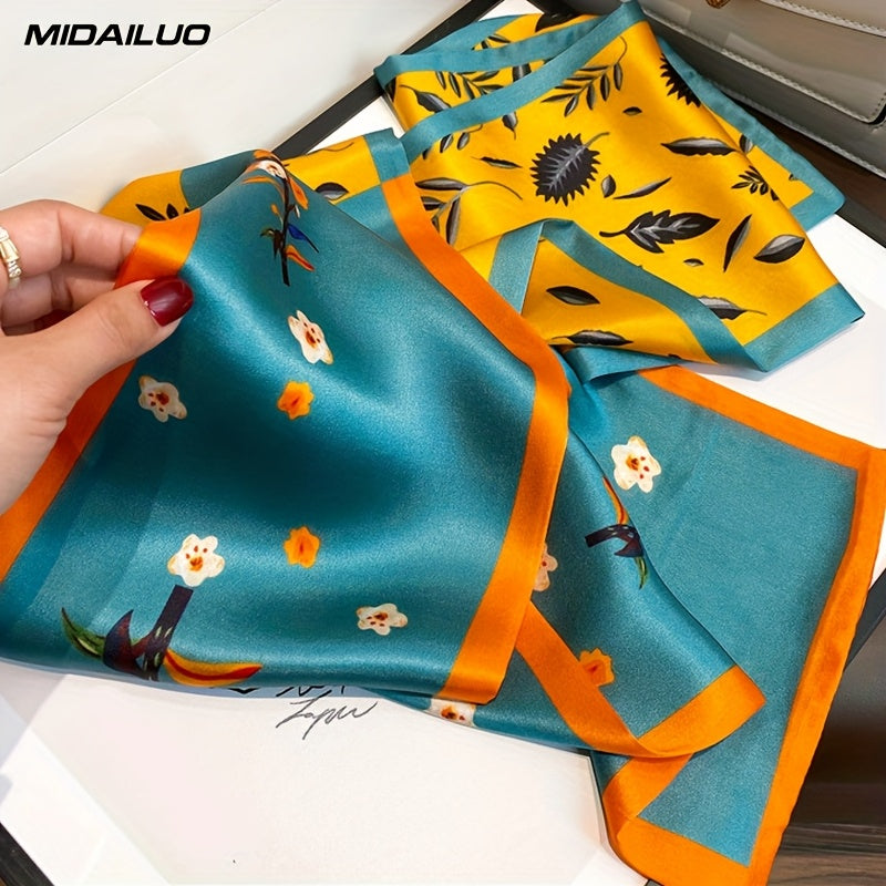 MIDAILUO 100% Mulberry Silk Scarf 59.06*5.91 Inch Breathable Square Headscarf Decorative Square Headscarf Elegant Accessory Non- Stretch Suitable for Outdoor Decoration Accessories