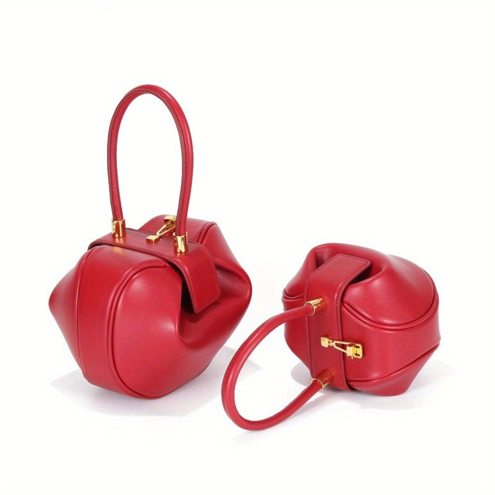 Genuine Leather Crossbody Bag Genuine Leather Women's Crossbody Shoulder Bag - Large Capacity, Niche Design with Golden-Tone Clasp, Zipper Closure & Structured Tote Shape for Spring\u002FSummer, Available in White, Yellow, Black