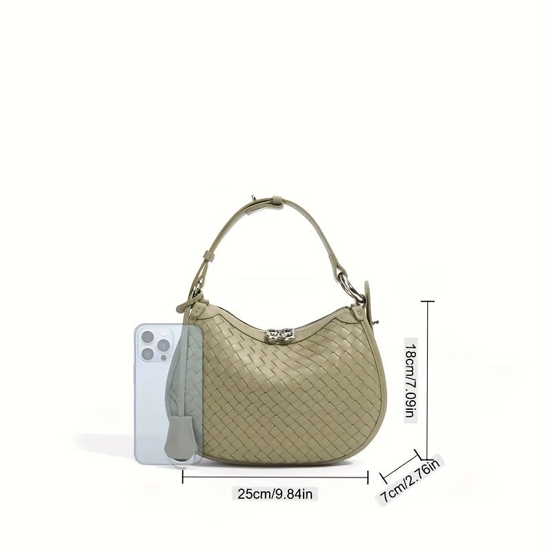 Handmade White Genuine Leather Crescent Moon Crossbody Bag for Women - Adjustable Shoulder Strap, Snap Closure, Minimalist Design for Commuting & Dating, Leather Crossbody Bag, Dating Accessory, Elegant Accessory, Goldtone Hardware, Polished Finish