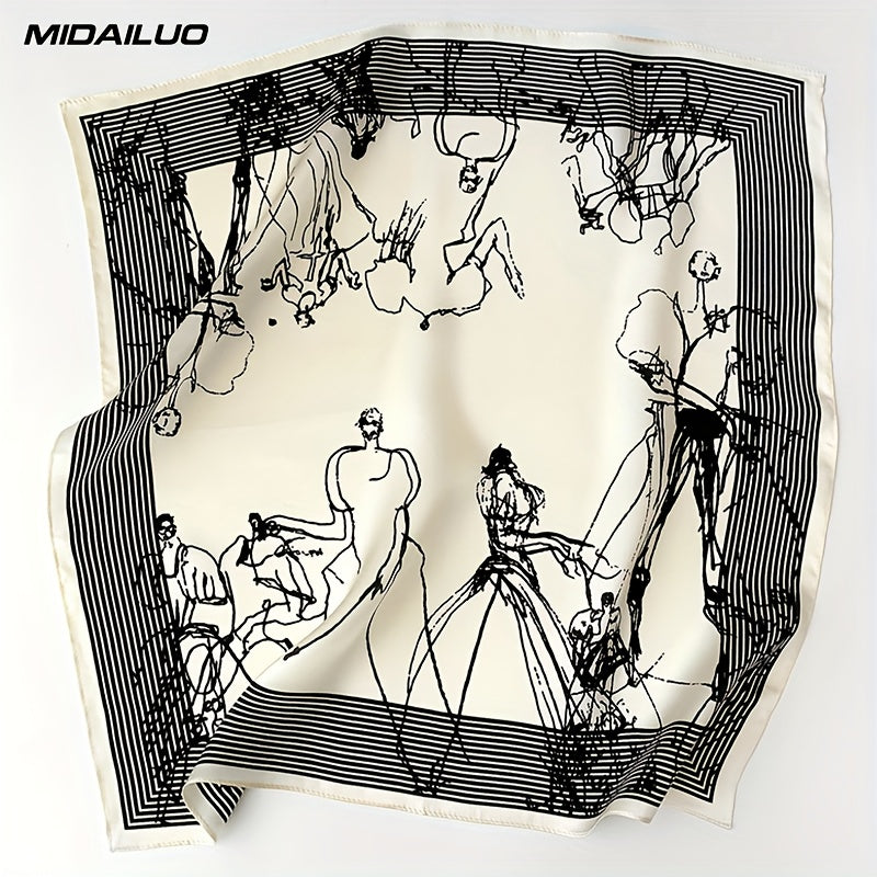 MIDAILUO 100% mulberry silk scarf 20. 87 * 20. 87 inch breathable square scarf decoration versatile square scarf elegant accessory not stretchable suitable for outdoor decoration accessories