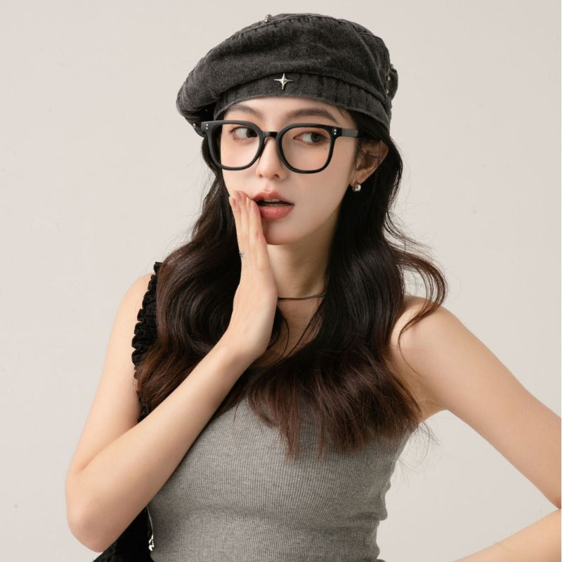 Cowboy Beret Hat Sweet and Cute Women'S Spring\u002F Summer Hat Show Off Face Small Beret Hat