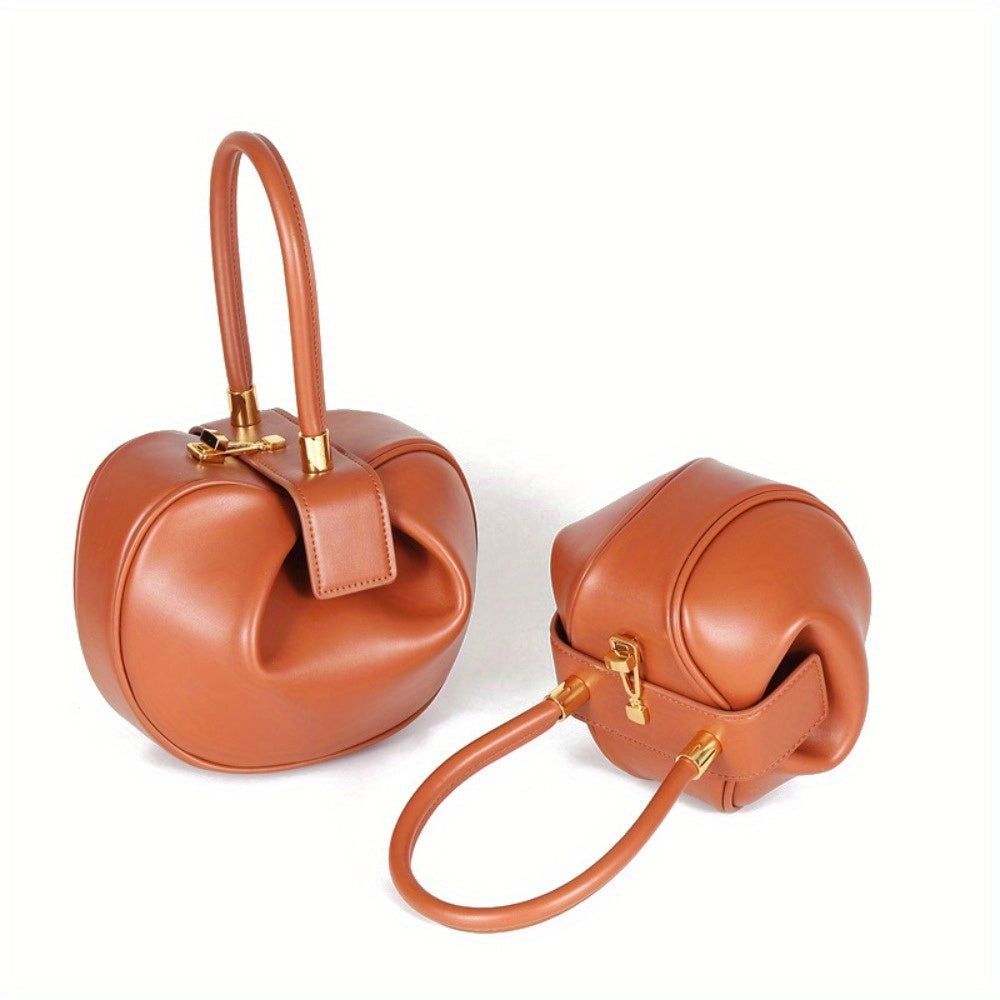Genuine Leather Crossbody Bag Genuine Leather Women's Crossbody Shoulder Bag - Large Capacity, Niche Design with Golden-Tone Clasp, Zipper Closure & Structured Tote Shape for Spring\u002FSummer, Available in White, Yellow, Black