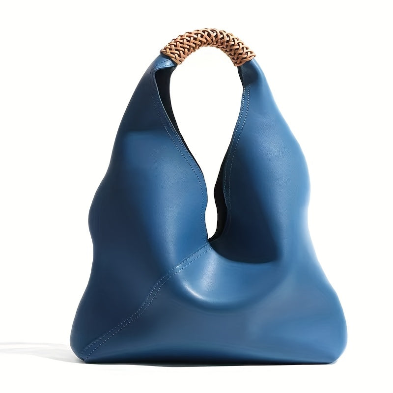 Luxury Genuine Leather Women's Tote Bag – Large Capacity, Elegant Design, Magnetic Closure, Available Blue & More Colors, Perfect for Commuting or Everyday Use