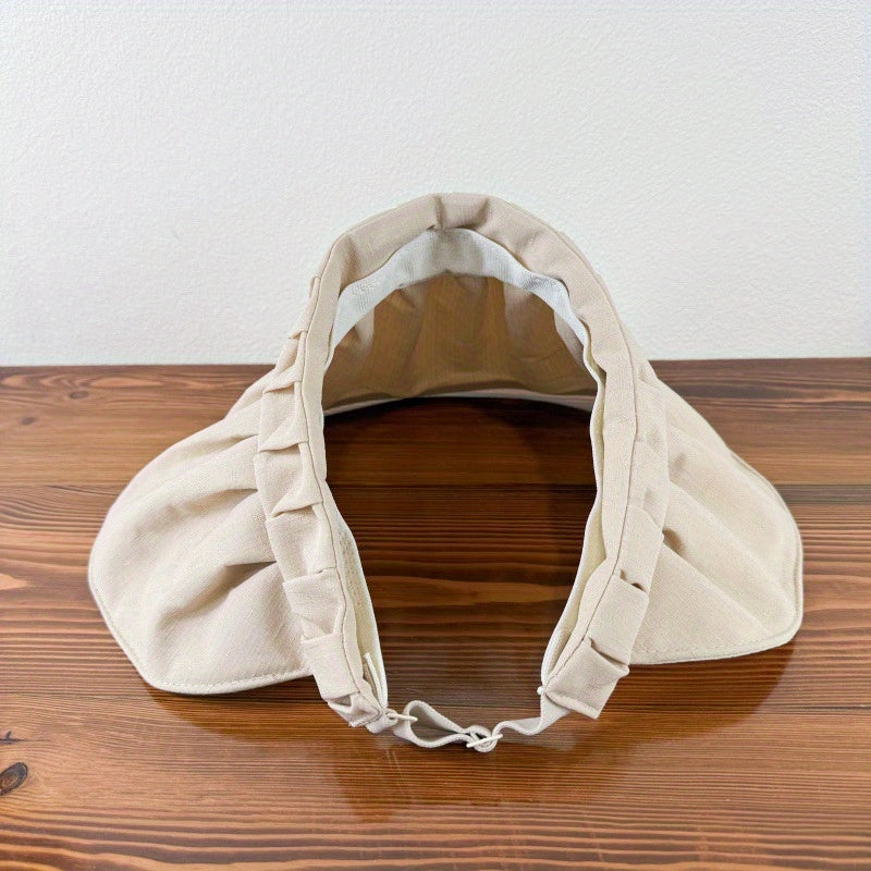 Ladies Empty Top Sun Hat Outdoor Fresh and Sweet Style Solid Color Empty Top Adjustable Size Hat