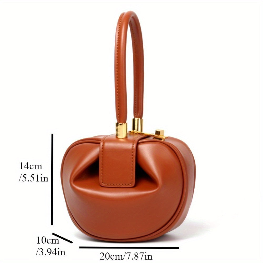 Genuine Leather Crossbody Bag Genuine Leather Women's Crossbody Shoulder Bag - Large Capacity, Niche Design with Golden-Tone Clasp, Zipper Closure & Structured Tote Shape for Spring\u002FSummer, Available in White, Yellow, Black