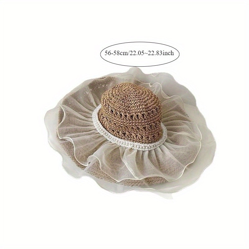 Summer Straw Hat Large Brim Sunshade Sun Hat Seaside Beach Sun Hat Ladies Bucket Hat