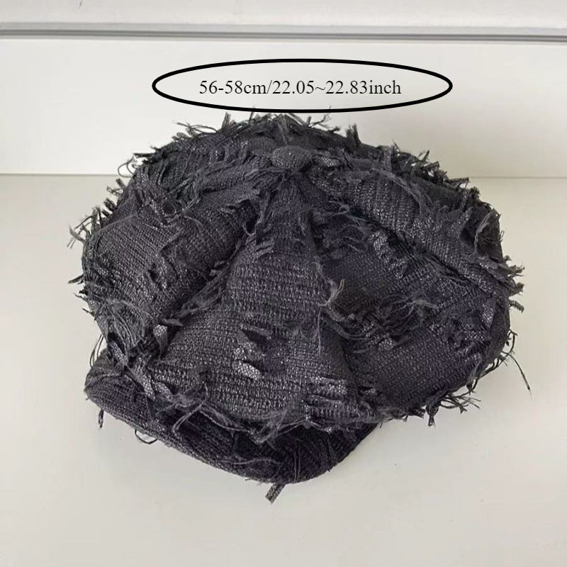 Rough Beret Small Octagonal Hat Spring and Autumn
