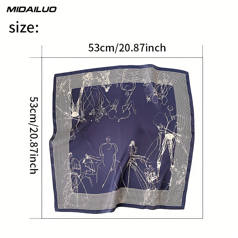 MIDAILUO 100% mulberry silk scarf 20. 87 * 20. 87 inch breathable square scarf decoration versatile square scarf elegant accessory not stretchable suitable for outdoor decoration accessories