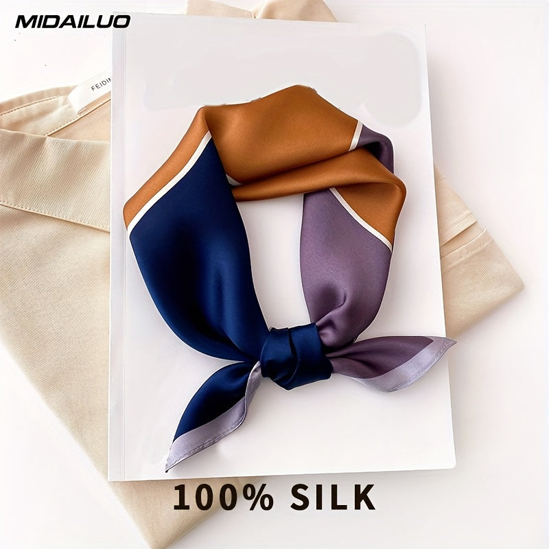 MIDAILUO 100% Mulberry Silk Scarf 20. 87*20. 87inches Breathable Square Headscarf Elegant Accessory Non-Stretch Decoration for Outdoor Use