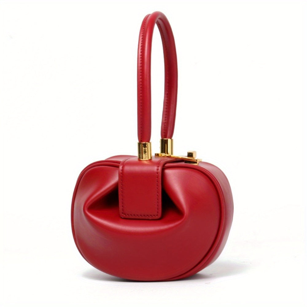 Genuine Leather Crossbody Bag Genuine Leather Women's Crossbody Shoulder Bag - Large Capacity, Niche Design with Golden-Tone Clasp, Zipper Closure & Structured Tote Shape for Spring\u002FSummer, Available in White, Yellow, Black