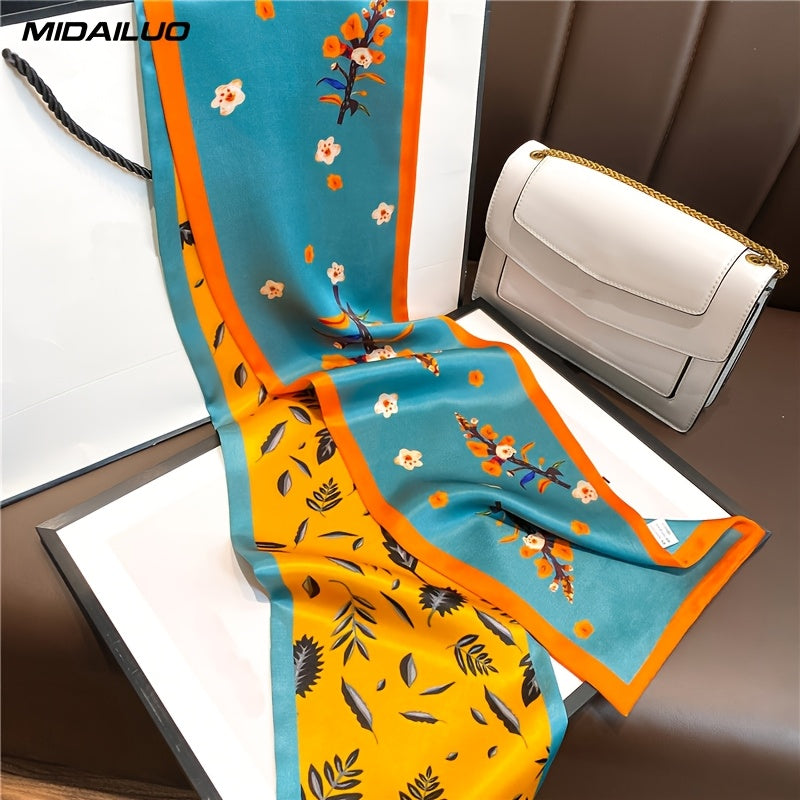 MIDAILUO 100% Mulberry Silk Scarf 59.06*5.91 Inch Breathable Square Headscarf Decorative Square Headscarf Elegant Accessory Non- Stretch Suitable for Outdoor Decoration Accessories