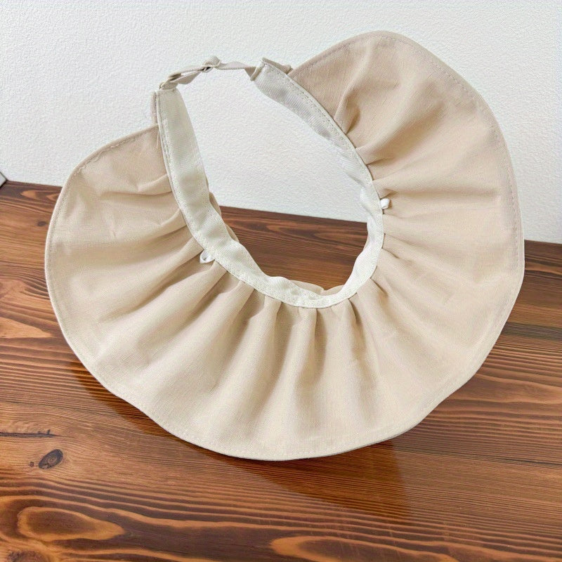 Ladies Empty Top Sun Hat Outdoor Fresh and Sweet Style Solid Color Empty Top Adjustable Size Hat