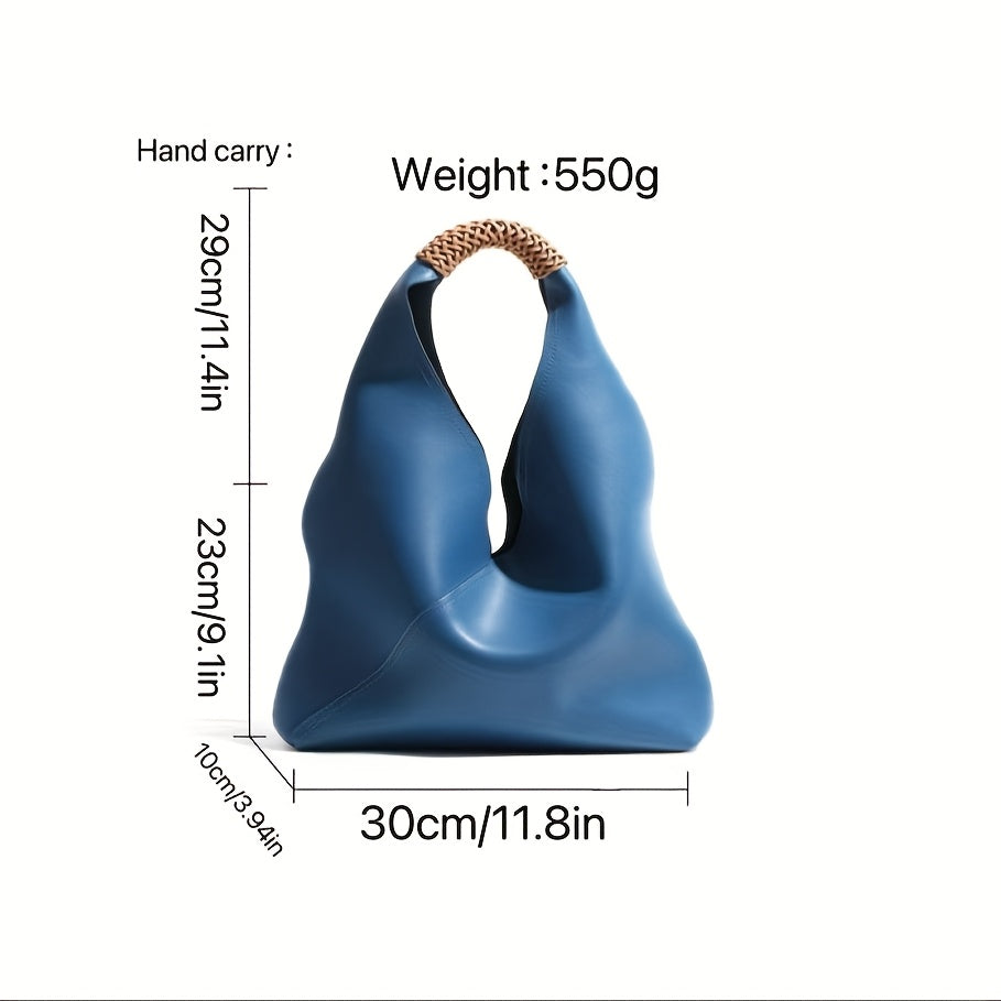 Luxury Genuine Leather Women's Tote Bag – Large Capacity, Elegant Design, Magnetic Closure, Available Blue & More Colors, Perfect for Commuting or Everyday Use