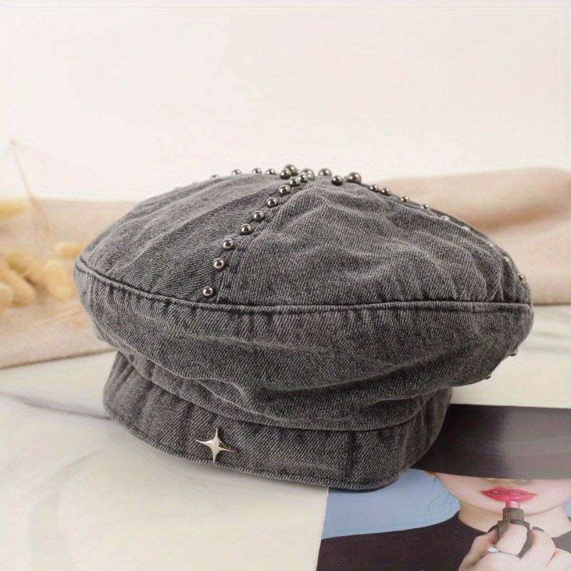 Cowboy Beret Hat Sweet and Cute Women'S Spring\u002F Summer Hat Show Off Face Small Beret Hat