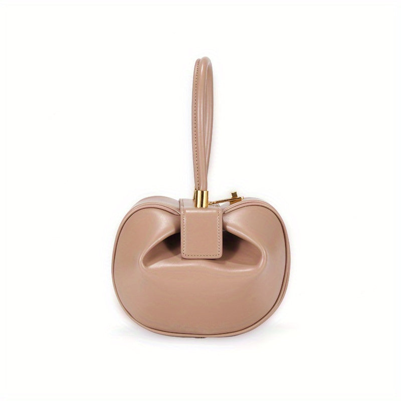 Genuine Leather Crossbody Bag Genuine Leather Women's Crossbody Shoulder Bag - Large Capacity, Niche Design with Golden-Tone Clasp, Zipper Closure & Structured Tote Shape for Spring\u002FSummer, Available in White, Yellow, Black