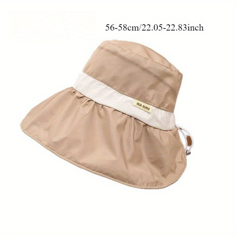 Hat Women'S Summer Sunscreen and Sunshade Hat Color Glue Large Brimmed Sun Hat Outdoor Beach Vacation Fisherman'S Hat