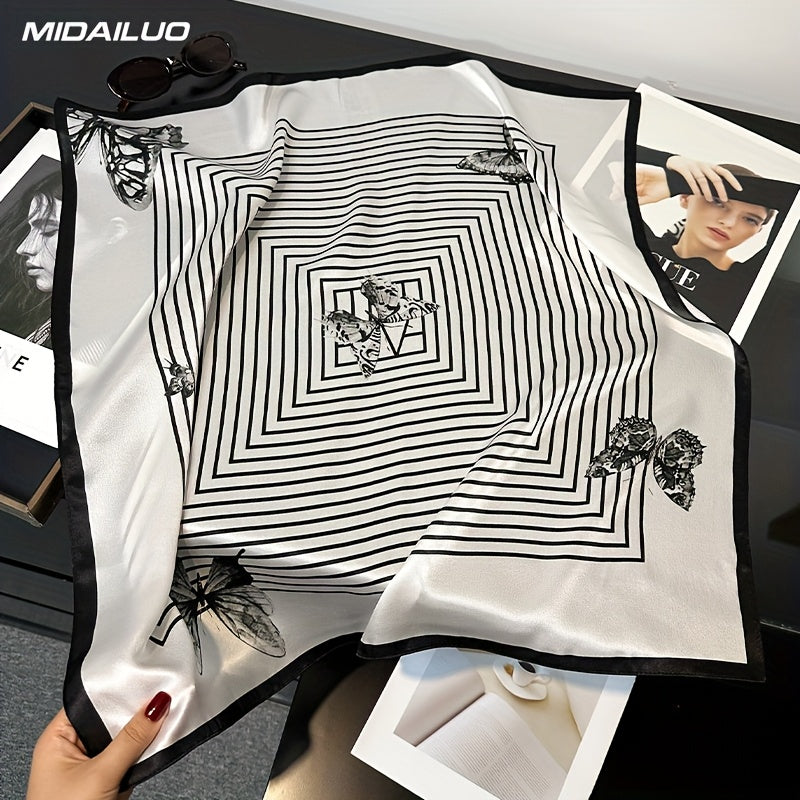 MIDAILUO 100% Mulberry Silk Scarf 25.59*25.59 Inches Breathable Square Scarf Decorative Square Headscarf Elegant Accessory Non-Stretch Suitable for Outdoor Decorative Accessories