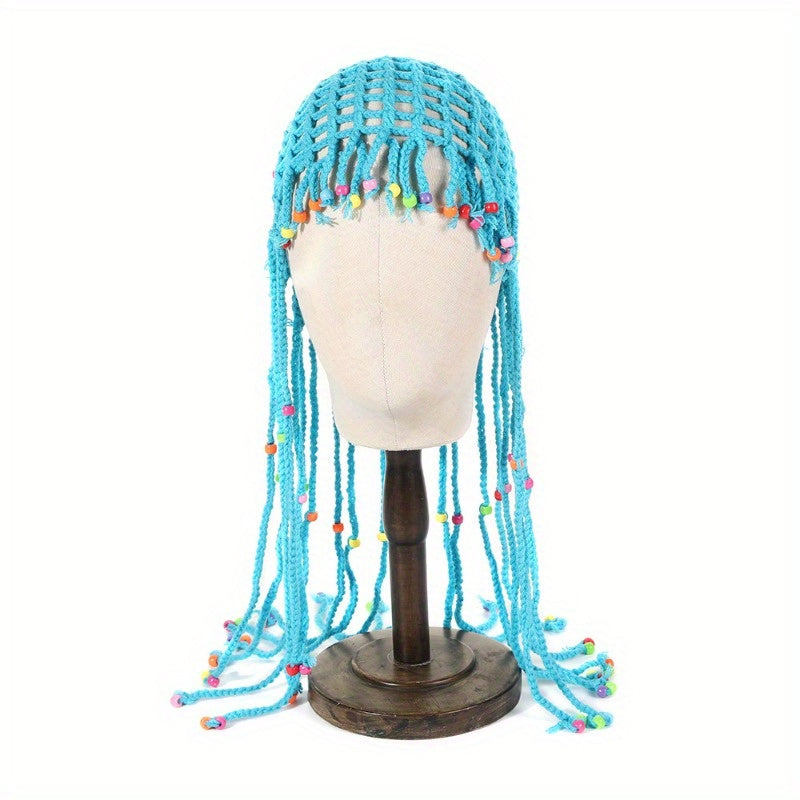 Fashionable and Minimalist Style Tassel Toe Cap Niche Creativity Retro Hollowed Out Beach Cap Piece Matching