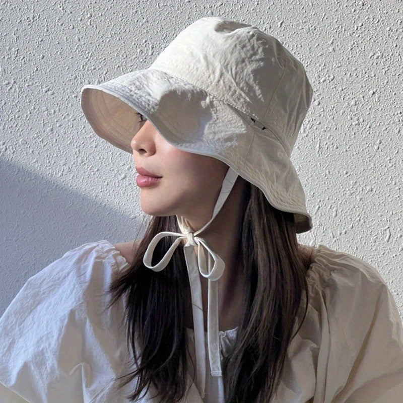 Drawstring Homemade Handmade Hat Fisherman Hat Women'S Summer Quick Drying Lightweight Hat Basin Hat