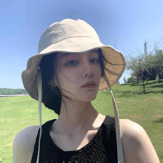 Drawstring Homemade Handmade Hat Fisherman Hat Women'S Summer Quick Drying Lightweight Hat Basin Hat