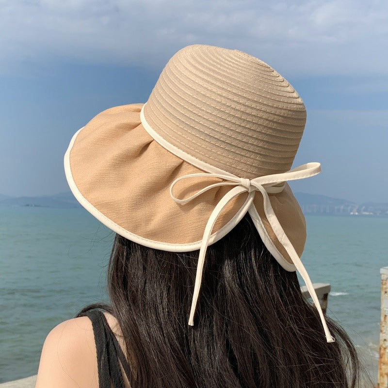 Travel Bucket Hat Fresh and Sweet Style Big Brim Seaside Beach Sun Hat