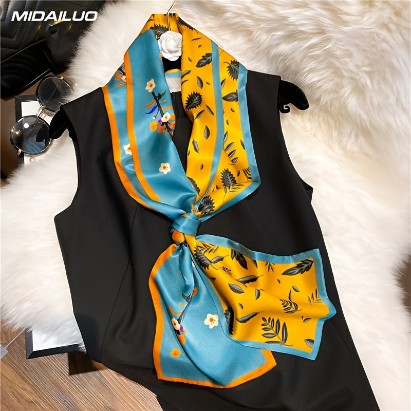 MIDAILUO 100% Mulberry Silk Scarf 59.06*5.91 Inch Breathable Square Headscarf Decorative Square Headscarf Elegant Accessory Non- Stretch Suitable for Outdoor Decoration Accessories