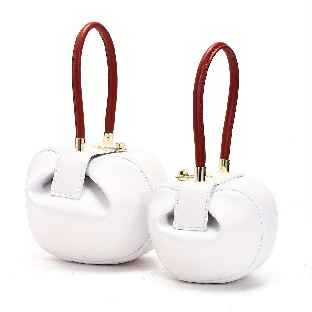 Genuine Leather Crossbody Bag Genuine Leather Women's Crossbody Shoulder Bag - Large Capacity, Niche Design with Golden-Tone Clasp, Zipper Closure & Structured Tote Shape for Spring\u002FSummer, Available in White, Yellow, Black
