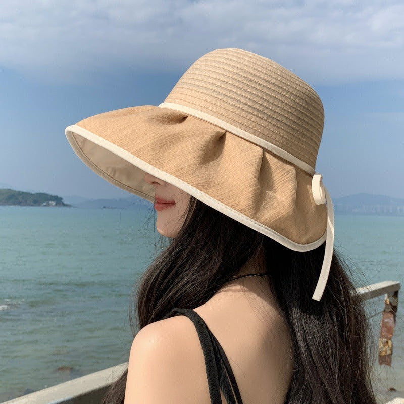 Travel Bucket Hat Fresh and Sweet Style Big Brim Seaside Beach Sun Hat