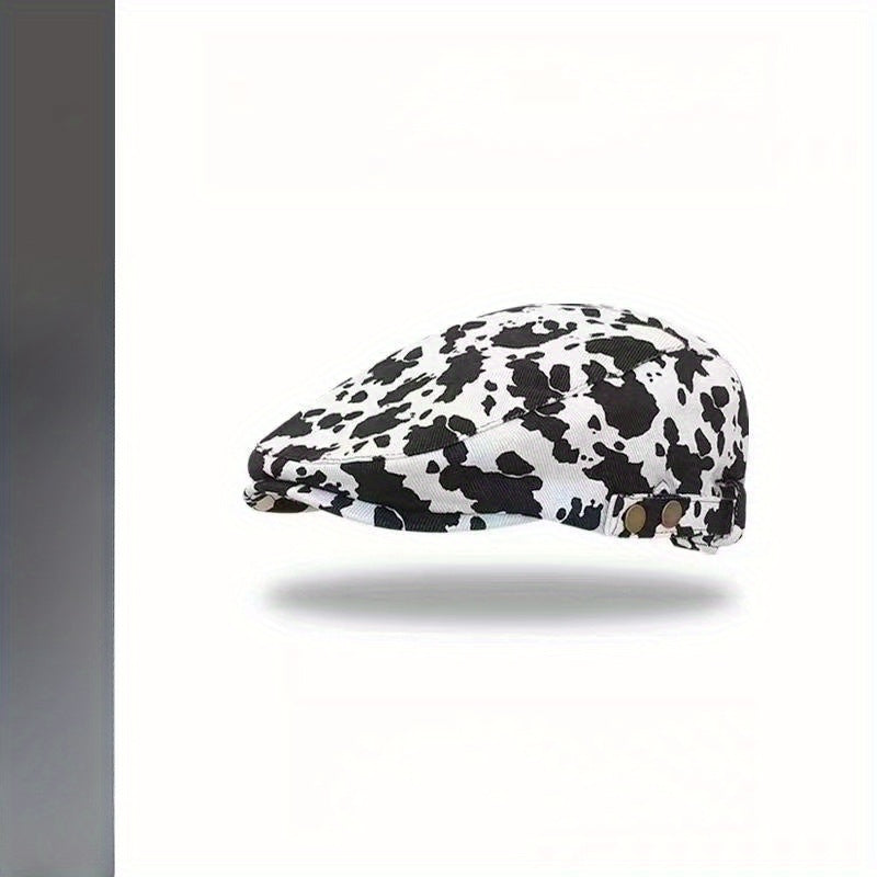 Retro Leopard Print Forward Hat for Women in Summer Thin and Niche Design Fashionable Beret Hat Duckbill Hat