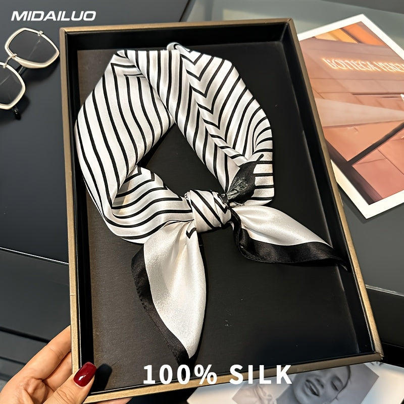 MIDAILUO 100% Mulberry Silk Scarf 25.59*25.59 Inches Breathable Square Scarf Decorative Square Headscarf Elegant Accessory Non-Stretch Suitable for Outdoor Decorative Accessories
