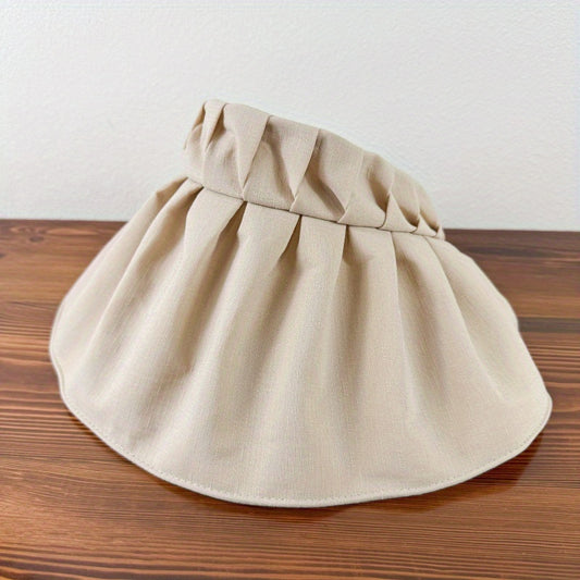 Ladies Empty Top Sun Hat Outdoor Fresh and Sweet Style Solid Color Empty Top Adjustable Size Hat