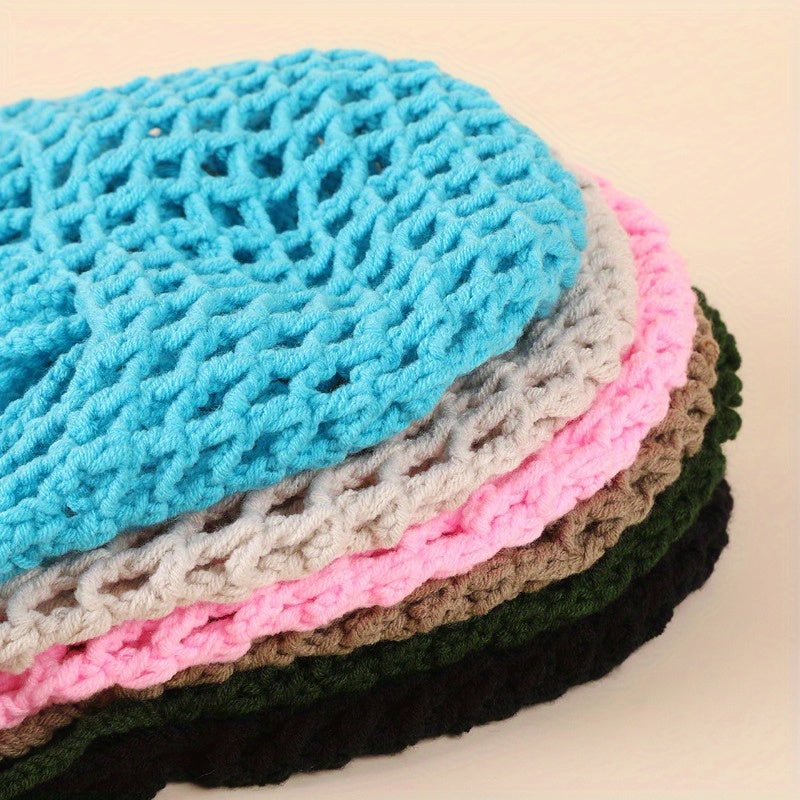Fashionable and Minimalist Style Tassel Toe Cap Niche Creativity Retro Hollowed Out Beach Cap Piece Matching