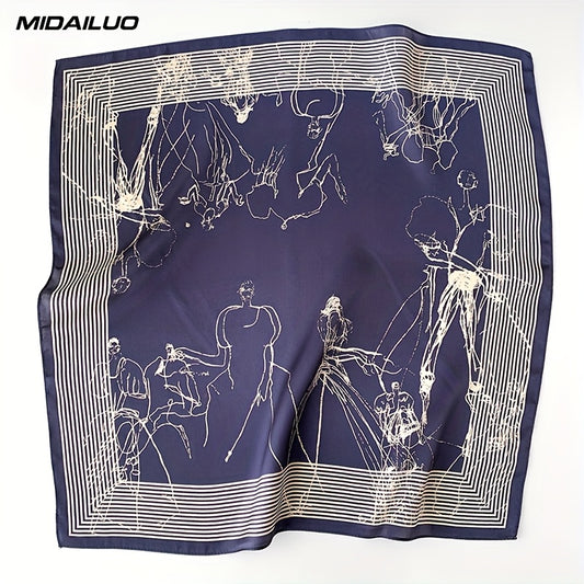 MIDAILUO 100% mulberry silk scarf 20. 87 * 20. 87 inch breathable square scarf decoration versatile square scarf elegant accessory not stretchable suitable for outdoor decoration accessories