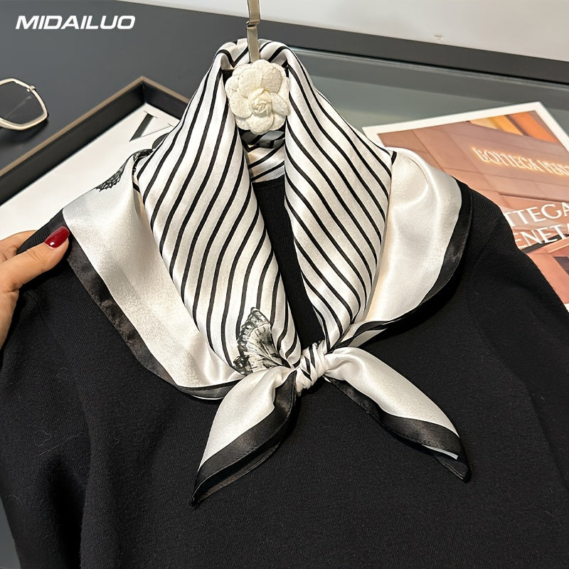 MIDAILUO 100% Mulberry Silk Scarf 25.59*25.59 Inches Breathable Square Scarf Decorative Square Headscarf Elegant Accessory Non-Stretch Suitable for Outdoor Decorative Accessories
