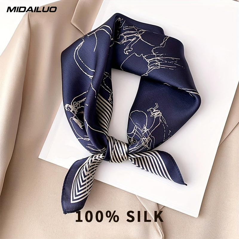MIDAILUO 100% mulberry silk scarf 20. 87 * 20. 87 inch breathable square scarf decoration versatile square scarf elegant accessory not stretchable suitable for outdoor decoration accessories
