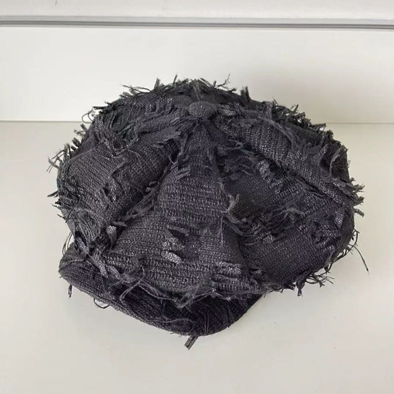 Rough Beret Small Octagonal Hat Spring and Autumn