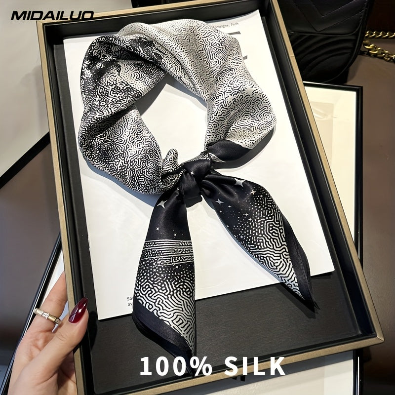 MIDAILUO 100% mulberry silk scarf 26. 77 * 26. 77 inches breathable square scarf decorative square scarf elegant accessory non stretchable suitable for outdoor decorative accessories