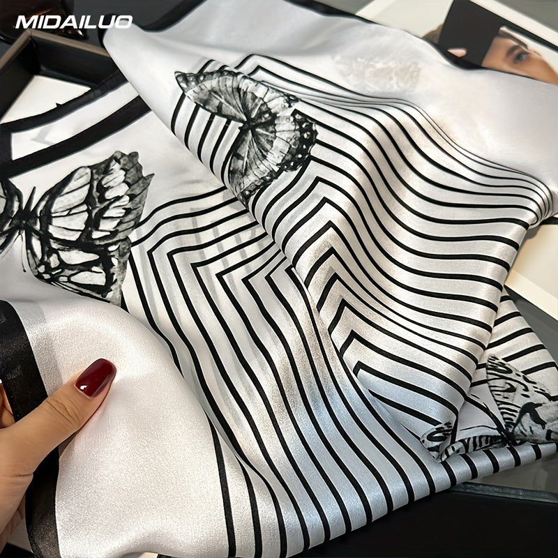 MIDAILUO 100% Mulberry Silk Scarf 25.59*25.59 Inches Breathable Square Scarf Decorative Square Headscarf Elegant Accessory Non-Stretch Suitable for Outdoor Decorative Accessories