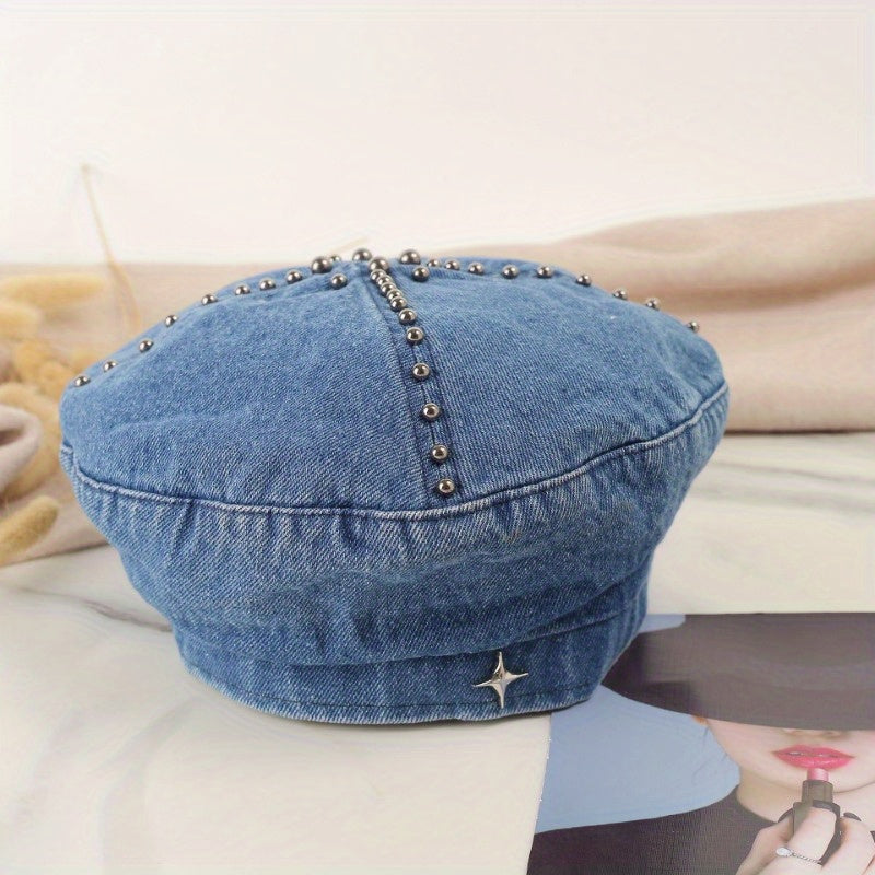 Cowboy Beret Hat Sweet and Cute Women'S Spring\u002F Summer Hat Show Off Face Small Beret Hat