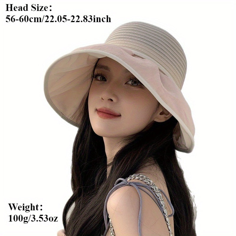 Travel Bucket Hat Fresh and Sweet Style Big Brim Seaside Beach Sun Hat